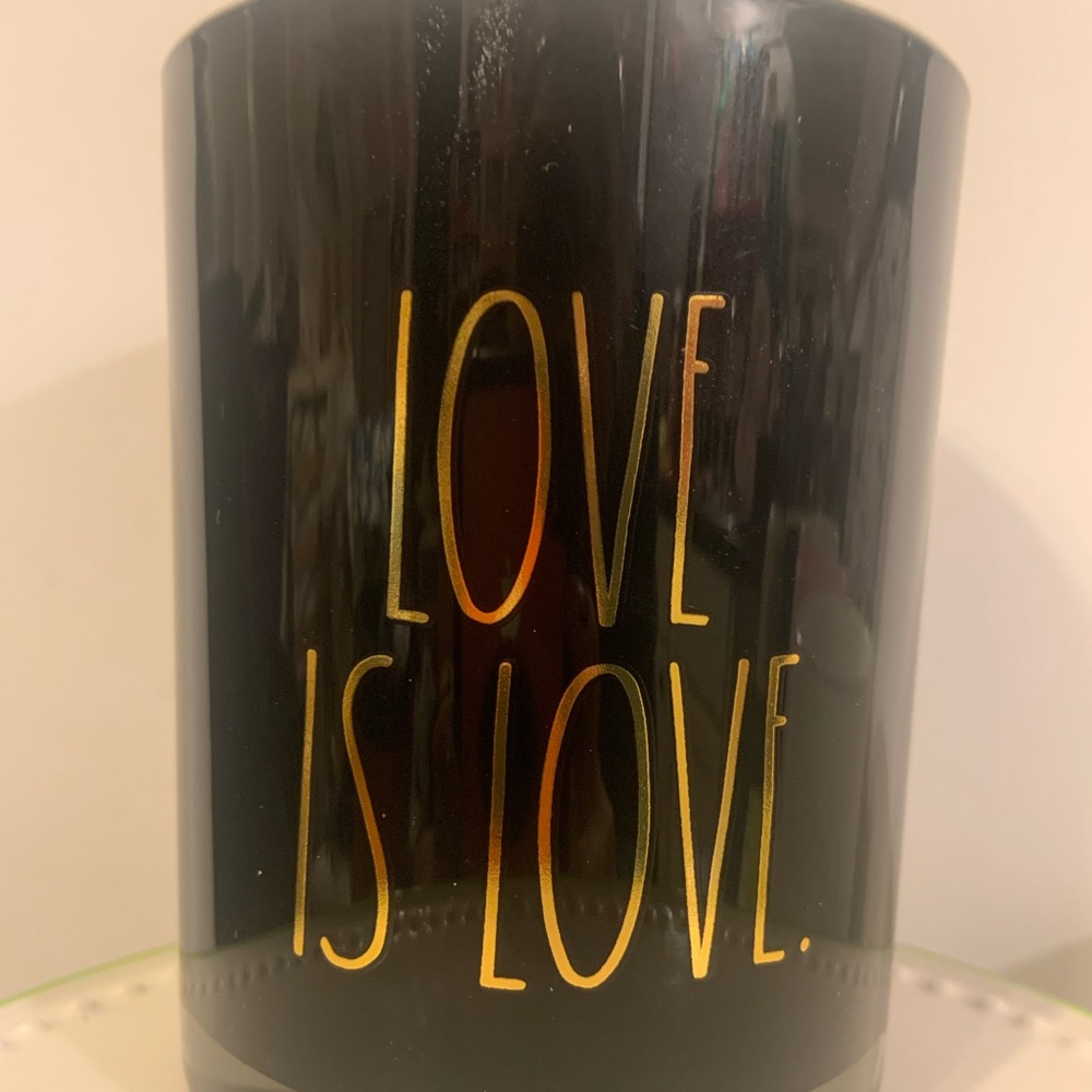 Rae Dunn Love is Love. Large Black Makeup Cup